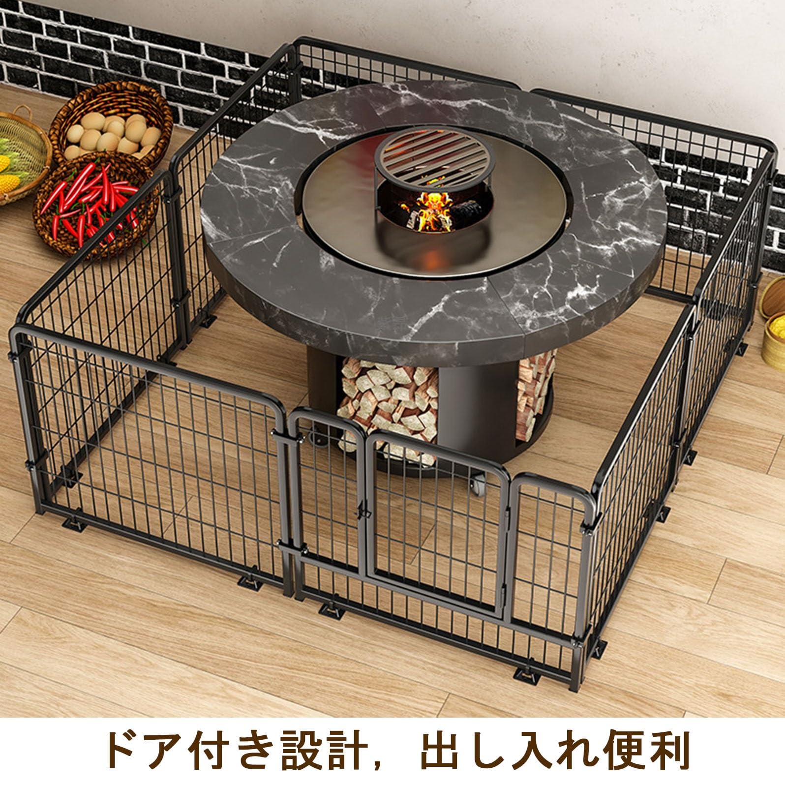 Amazon.co.jp: Zxyler 暖炉ガード フェンス 50×50×50cm 自立式 自由
